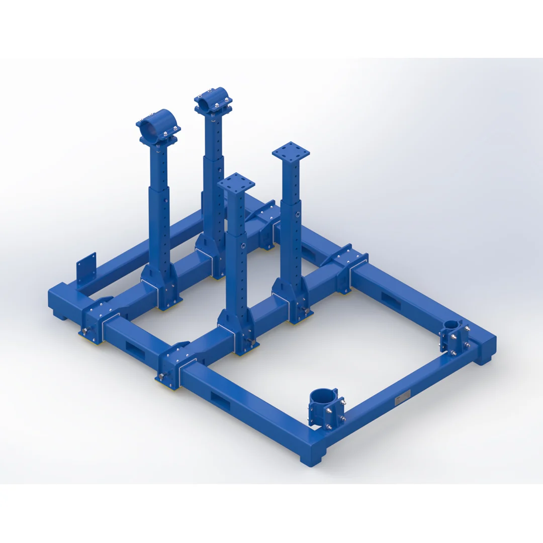 7t Universal Engine Stand Blue Camera Isometric View